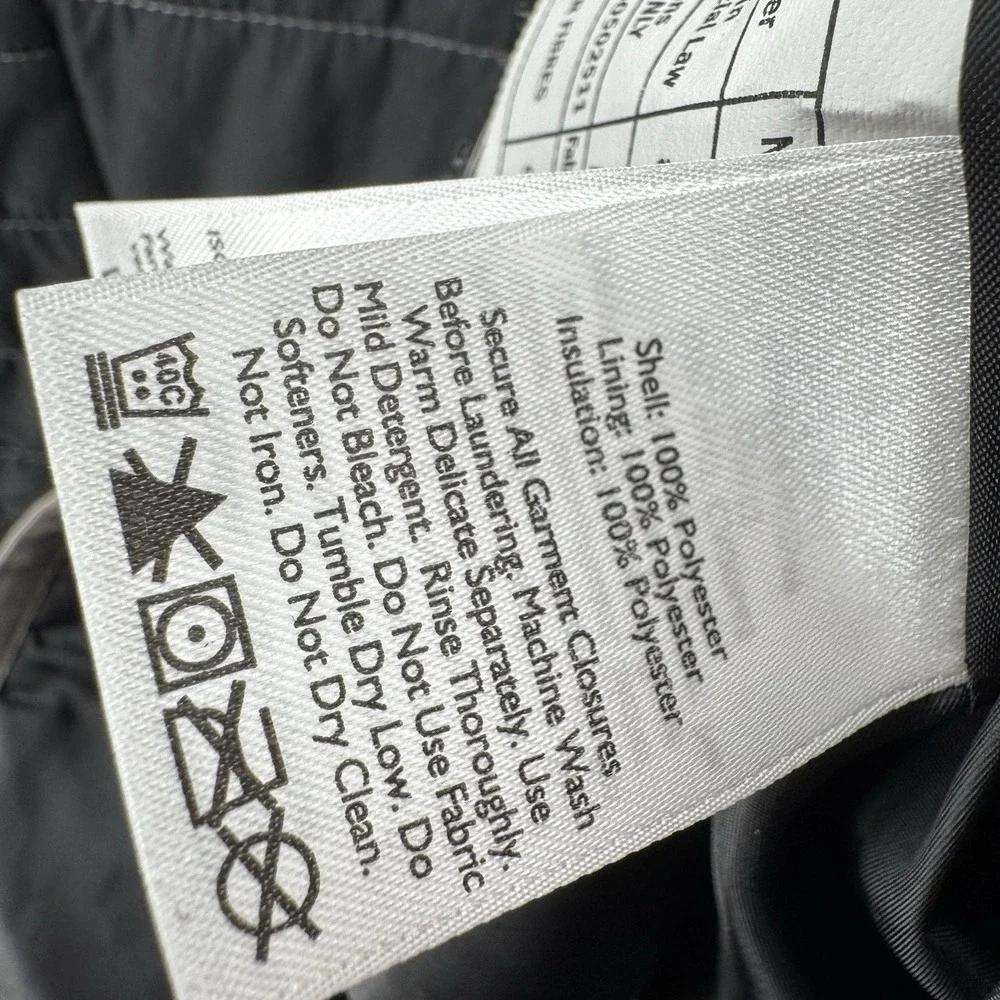 Eddie Bauer Puffer Jacket Womens‎ Large Quilted Full Zip Black Gray Lightweight